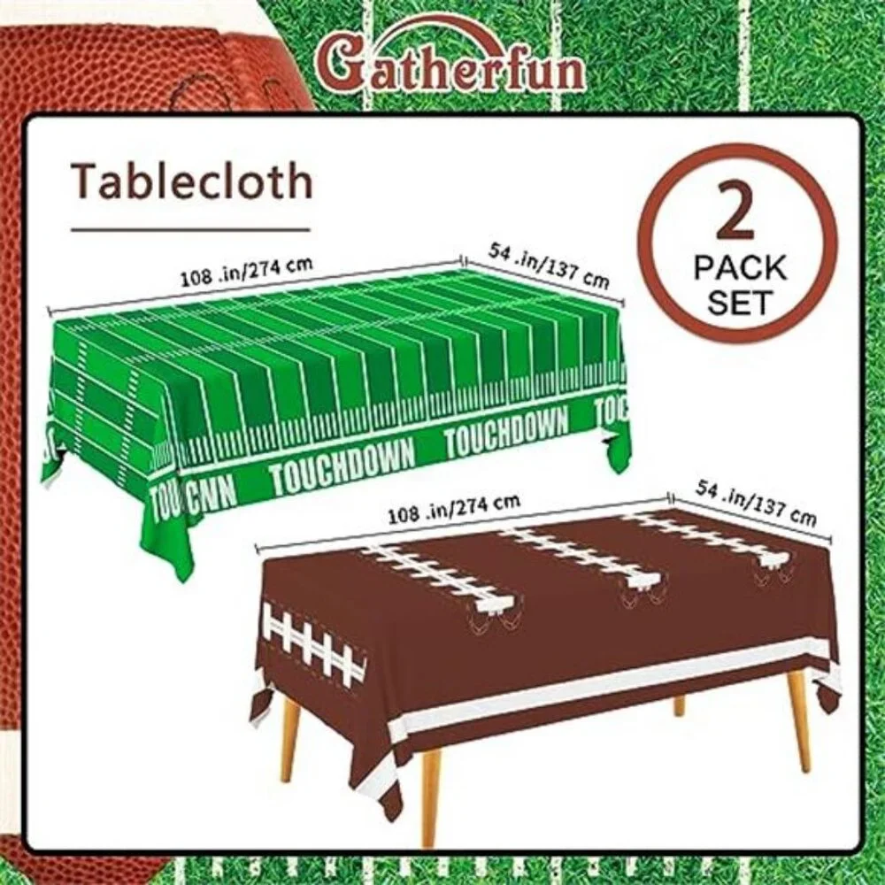 Football Party Decorations Disposable Tablecloth Plastic Touchdown